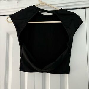 Black Open-Back crop Top